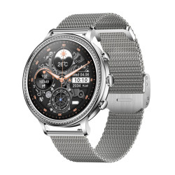 Ceas Smartwatch si Bratara Fitness 2in1, Zennic® Infinity Silver