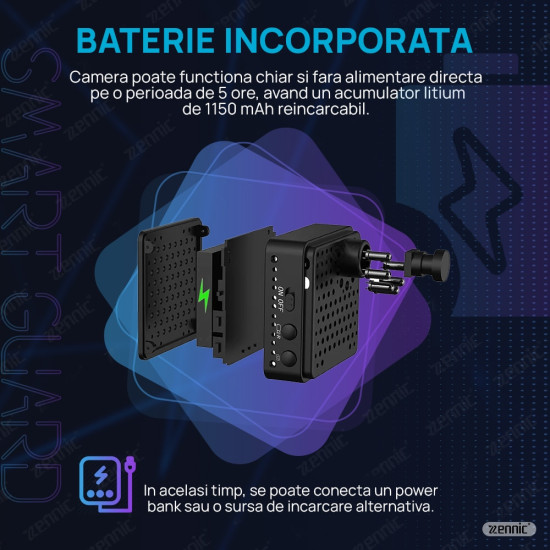 Mini camera de supraveghere WiFi ZENNIC Smart Guard Camere de supraveghere Mini camera de supraveghere WiFi ZENNIC Smart Guard Camere de supraveghere