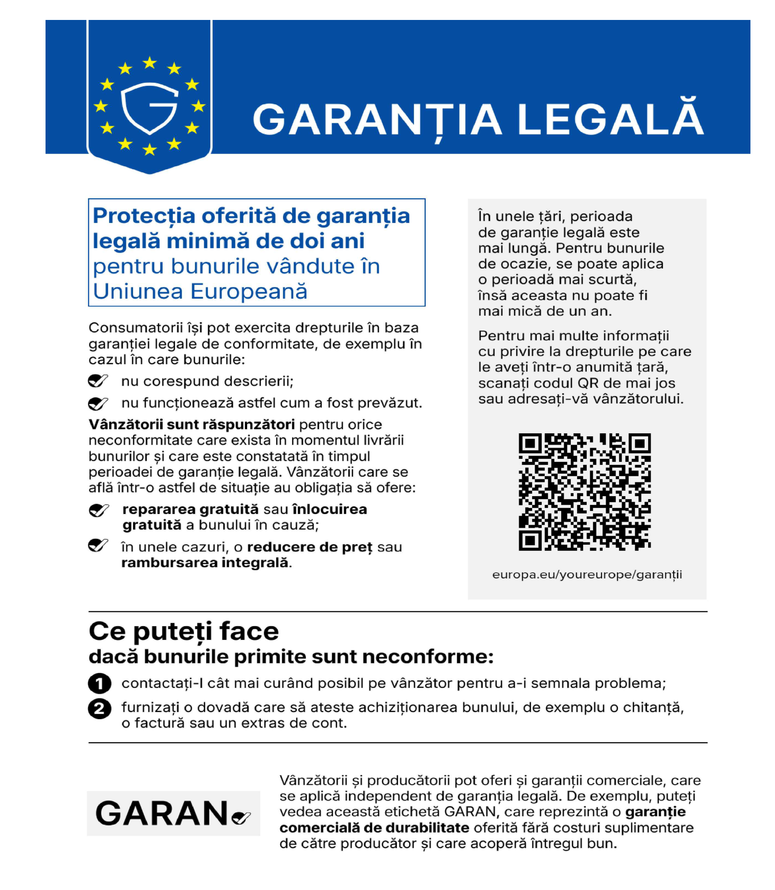 Garanția legală UE